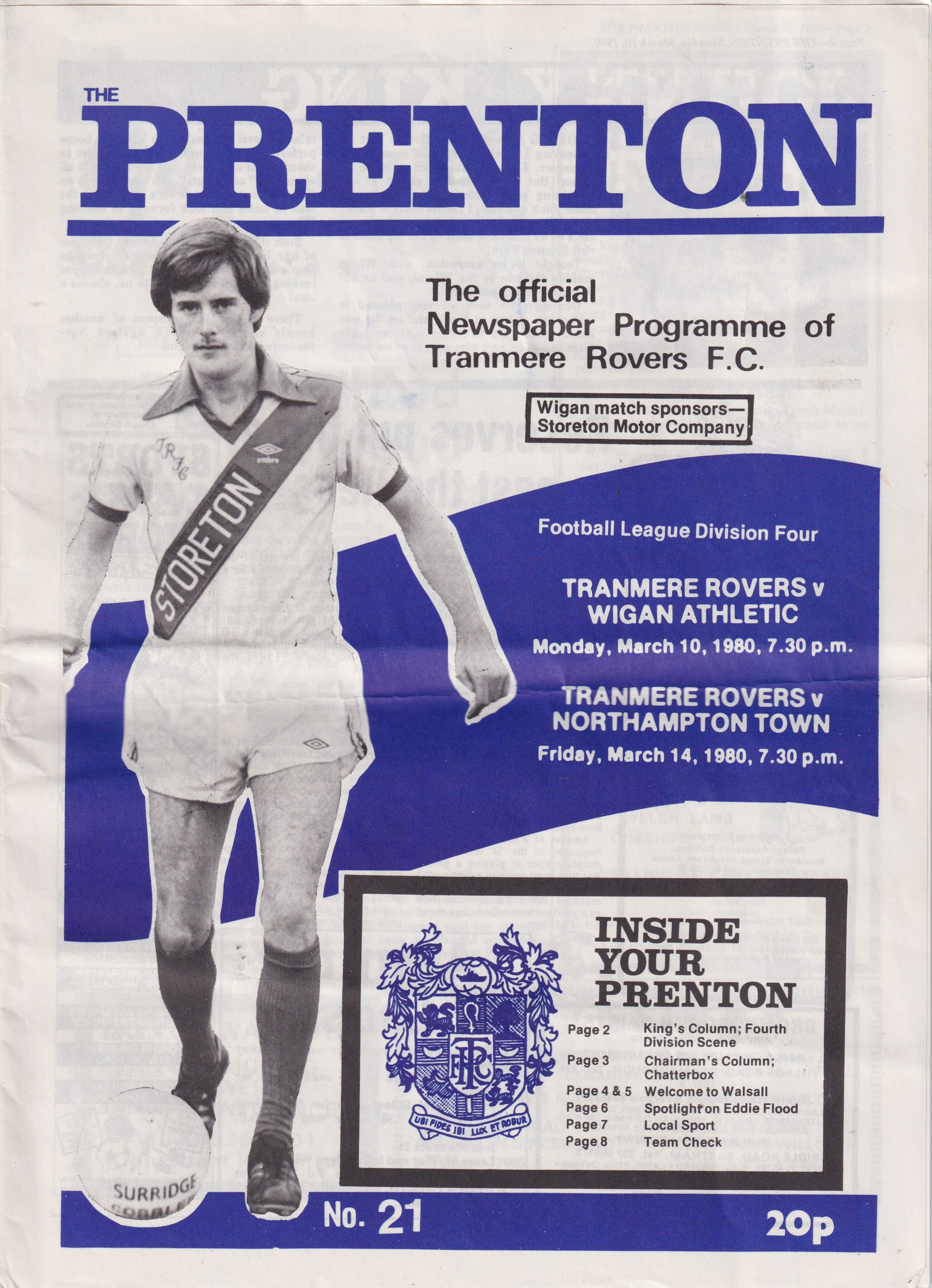 Tranmere Rovers v Wigan Athletic match programme